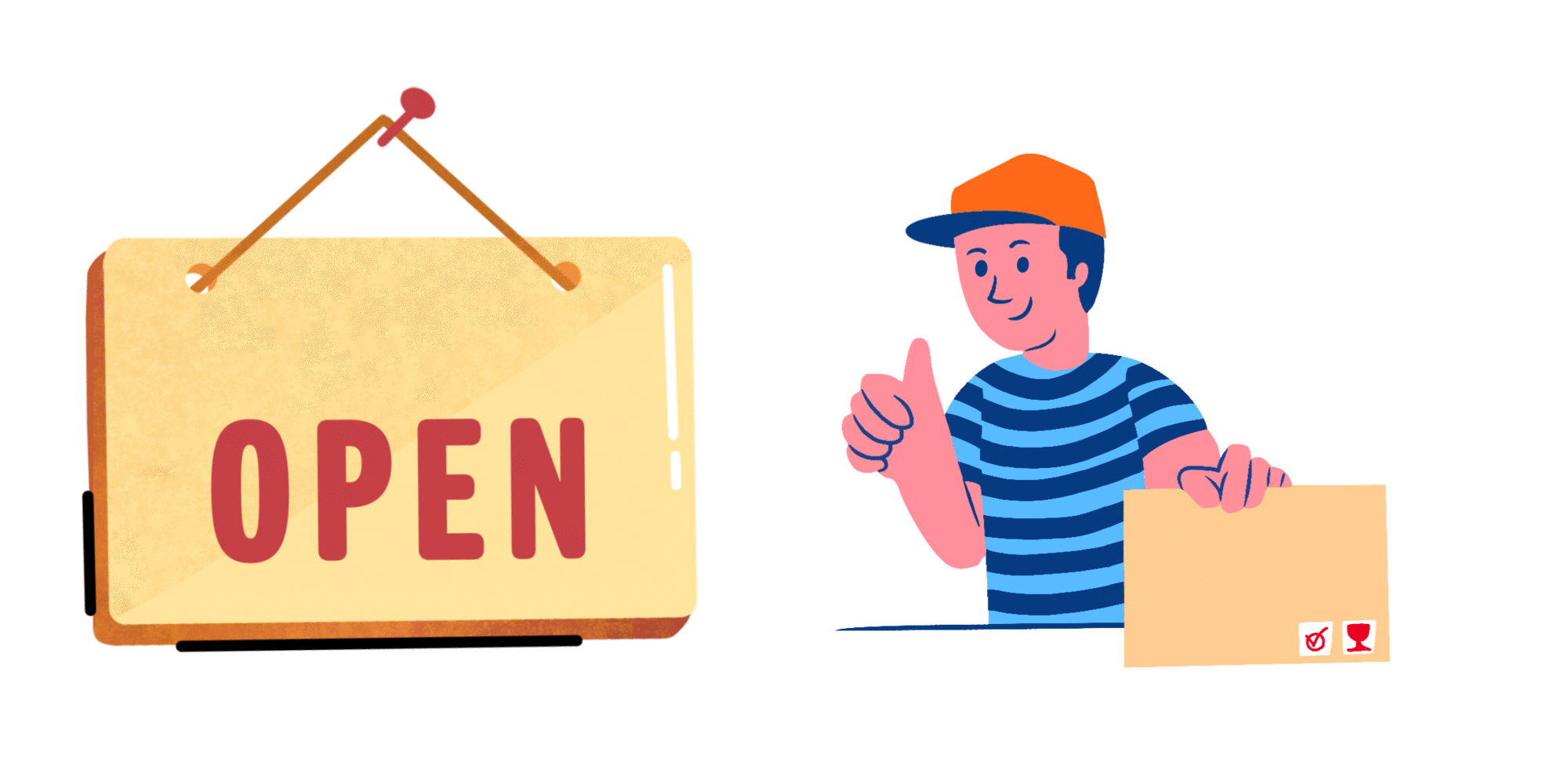 Paquetes de stickers "Negocios abiertos"