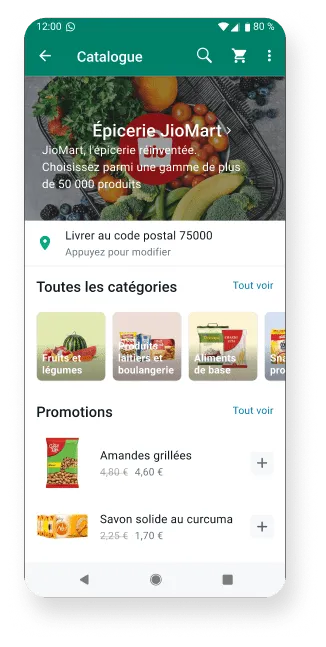 capture d’écran de la page whatsapp business d’une épicerie vendant ses produits en ligne