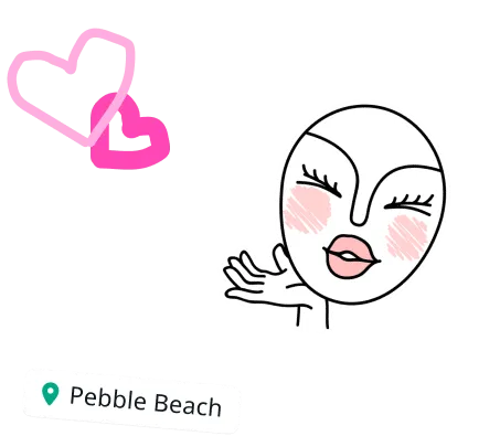 ویژگی واتساپ که وضعیت کاربران را با استفاده از برچسب چهره و قلب شاد با مکان نشانگذاریشده با عنوان ساحل سنگریزهای نشان میدهد