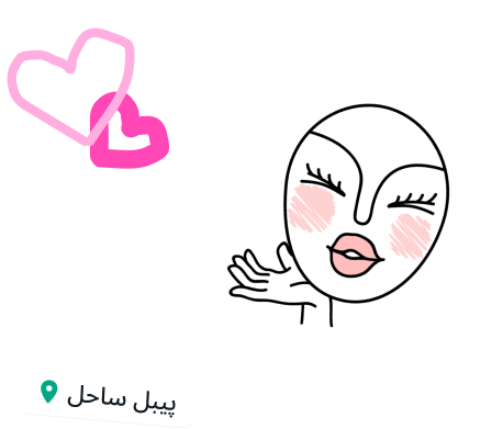 WhatsApp کی خصوصیت جس میں صارفین کا اسٹیٹس دکھایا گیا ہے جس میں پیبل بیچ کی لوکیشن کے ساتھ خوشحال چہرے اور دل کے اسٹییکر کا استعمال کیا گیا ہے