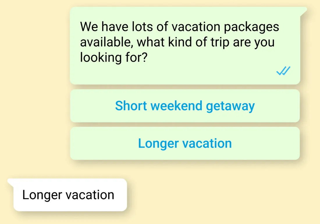 Conversation thread of business and customer