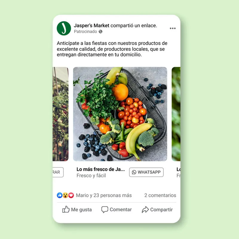 Una publicación patrocinada en Facebook