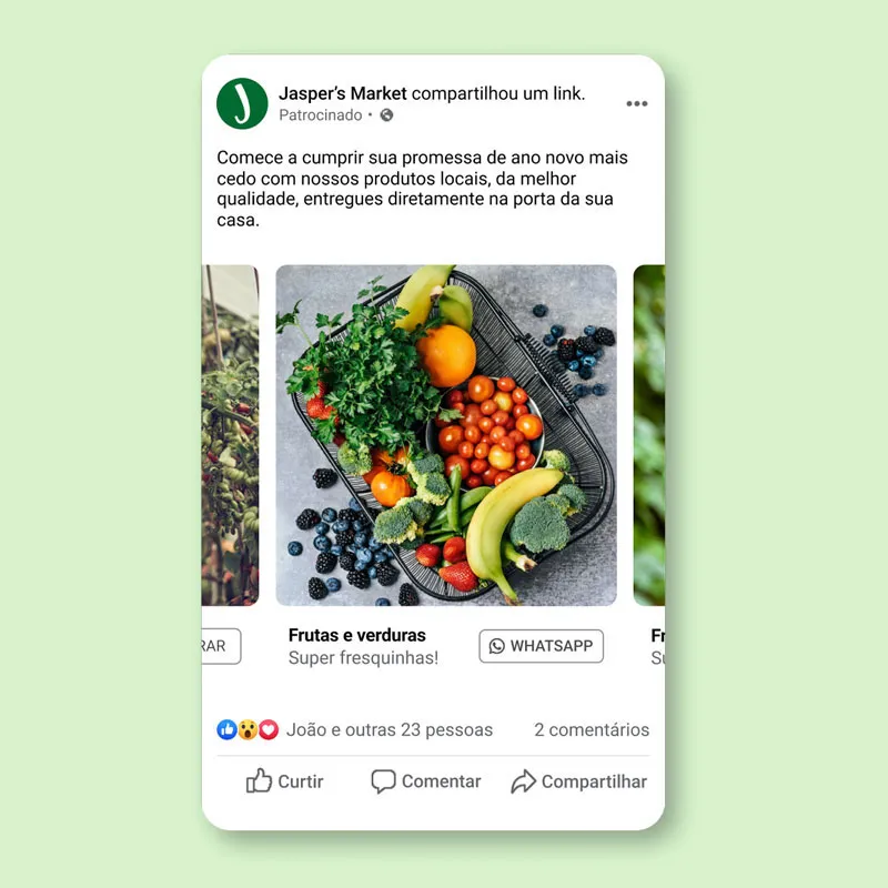 Uma publicação patrocinada no Facebook