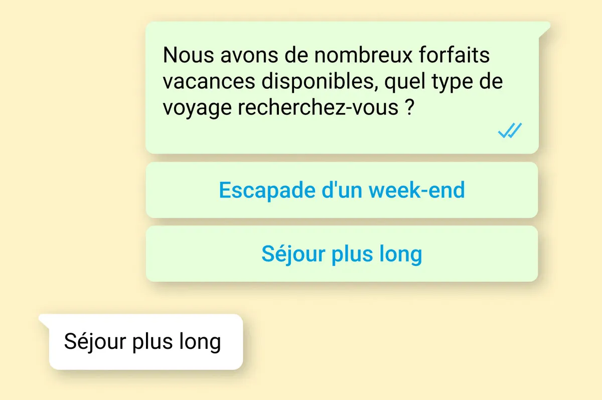 Fil de discussion entre une entreprise et sa clientèle