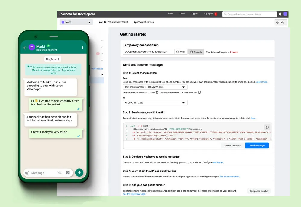 Meta for Developers Get Started Screen