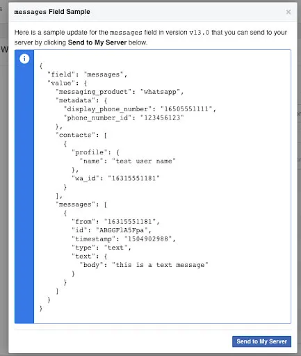 Message field sample