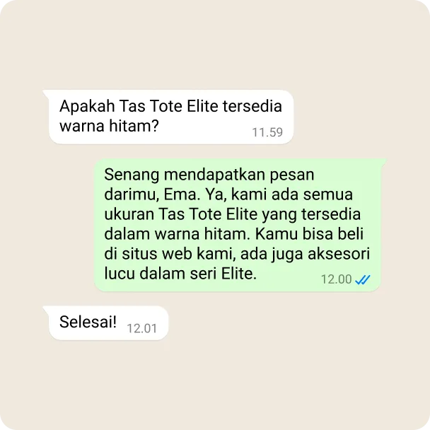 Demonstrasi sebuah bisnis yang sedang membagikan ketersediaan produk kepada pengguna
