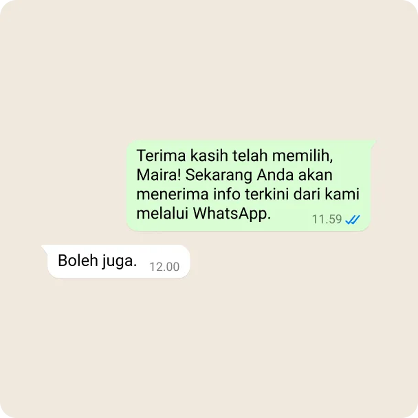 Contoh pengguna yang setuju untuk menerima pembaruan