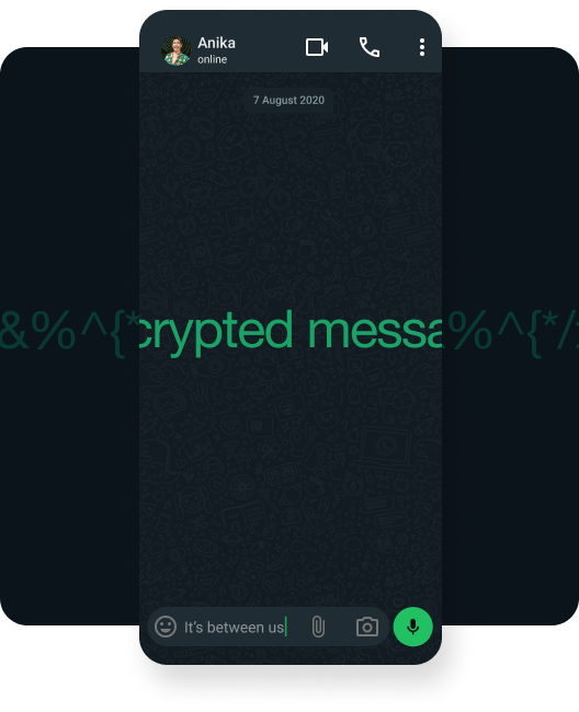 Captura de pantalla de la aplicación WhatsApp que muestra el cifrado de extremo a extremo de los mensajes