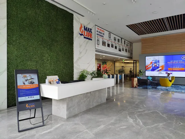 Recepção do escritório da Max Life Insurance Company Ltd.