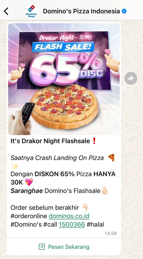 Example of an ad that clicks to WhatsApp