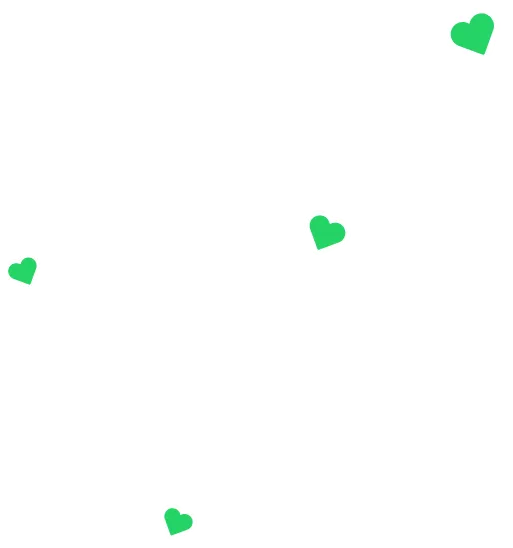 groen whatsApp-hartjies wat in die toepassing verskyn