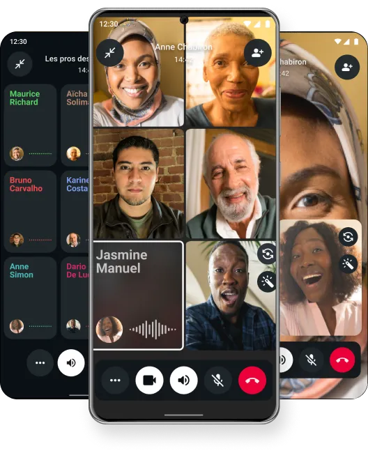 Captures d’écran de la discussion de groupe d’une famille sur WhatsApp qui permet à des proches de communiquer