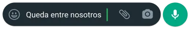 burbuja de texto en whatsapp en la que se lee "Queda entre nosotros" para mostrar las funciones de control y privacidad
