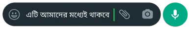 whatsapp-এ টেক্সট বাবল পড়া, যা আমাদের নিয়ন্ত্রণ ও গোপনীয়তা ফিচার দেখানোর জন্য রয়েছে