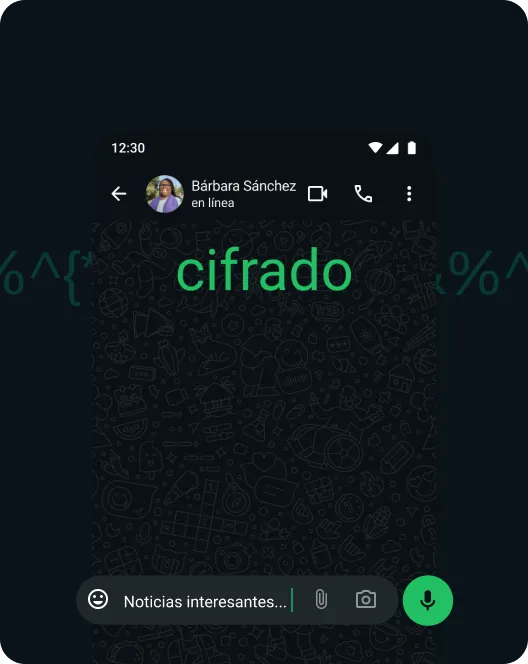 Captura de pantalla de la aplicación de WhatsApp que muestra el cifrado de extremo a extremo de los mensajes