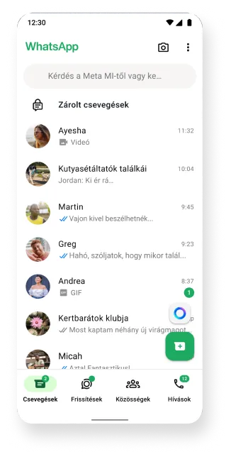 a whatsapp platform, ahol a zárolt csevegések funkciói és az archivált csevegések funkció láthatók