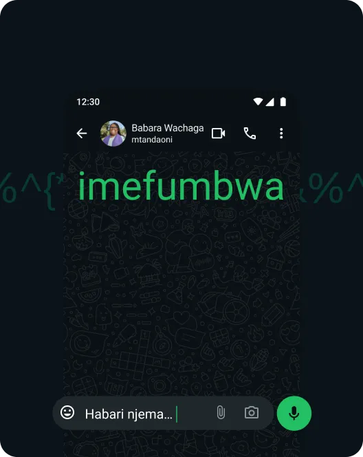 picha ya skrini ya programu ya whatsapp inayoonyesha usimbaji fiche wa mwanzo hadi mwisho wa ujumbe