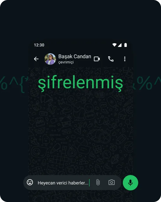 whatsapp uygulamasının, mesajların uçtan uca şifrelendiğini gösteren ekran görüntüsü