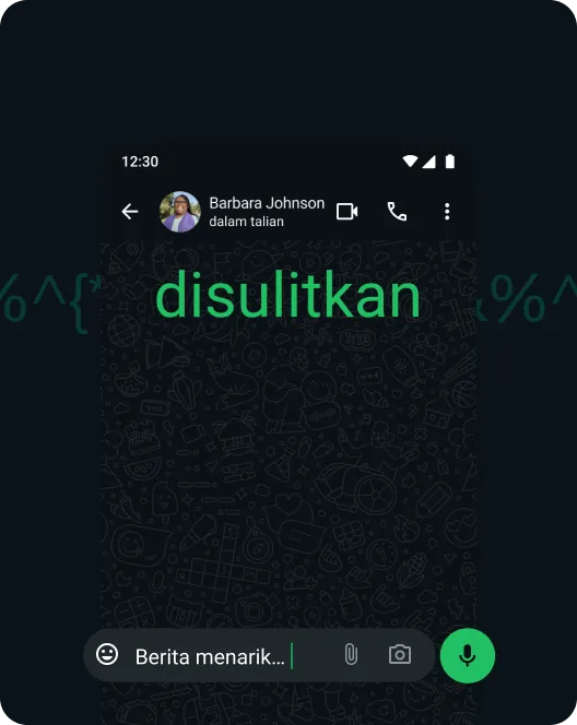 tangkapan skrin aplikasi whatsapp menunjukkan penyulitan hujung ke hujung mesej