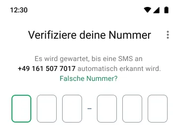 Beispiel: Aktivierung der Verifizierung in zwei Schritten mit einer PIN-Einrichtung zur Sicherung von WhatsApp-Konten