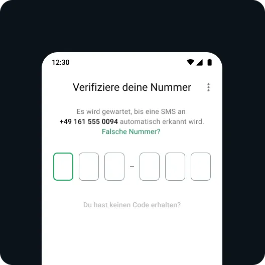 Beispiel: Person stellt ihr WhatsApp-Konto mit sicheren Schritten wieder her, um wieder Zugriff darauf zu erhalten.