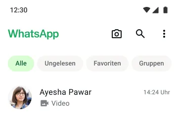 Beispiel: Videoanruffunktion in WhatsApp über die offizielle App