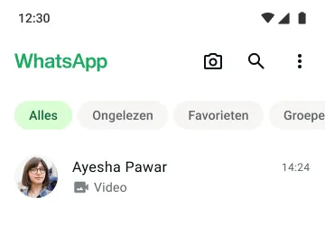 voorbeeld van videogespreksfunctie op whatsapp via officiële app