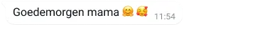 voorbeeld van tekstballon in WhatsApp waarin staat: Goedemorgen mama met emoji