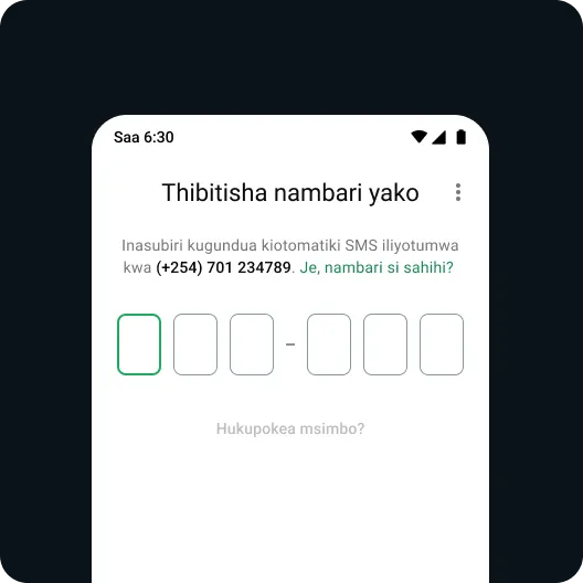 mfano wa mtumiaji akirejesha akaunti yake ya whatsapp kwa kutumia hatua za usalama ili kurejesha ufikiaji