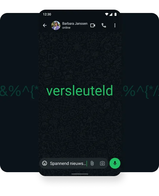 screenshot van end-to-end versleutelde video-oproep van een gebruiker die contact heeft met diens gezin via video