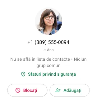 exemplu de utilizator care blochează un contact nedorit pe whatsapp pentru a nu mai primi mesaje sau apeluri