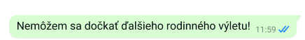 bezpečný text na platforme whatsapp, v ktorom odosielateľ hovorí, že sa už nemôže dočkať ďalšieho rodinného výletu