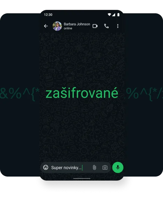 snímka obrazovky videohovoru šifrovaného počas celého spojenia, v ktorom sa používateľ spája so svojou rodinou prostredníctvom videa