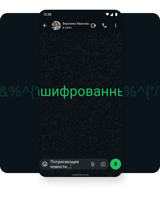 скриншот, на котором изображен видеозвонок, защищенный сквозным шифрованием, между пользователем и его семьей