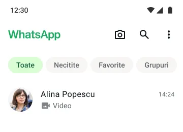 exemplu pentru funcția de apelare video pe whatsapp prin aplicația oficială