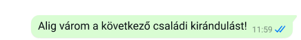 biztonságos szöveg a whatsapp platformon – alig várom a következő családi kirándulást