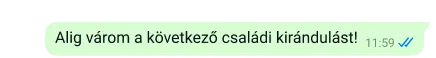 biztonságos szöveg a whatsapp platformon – alig várom a következő családi kirándulást