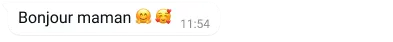 exemple de bulle de discussion whatsapp indiquant bonjour maman avec des emojis