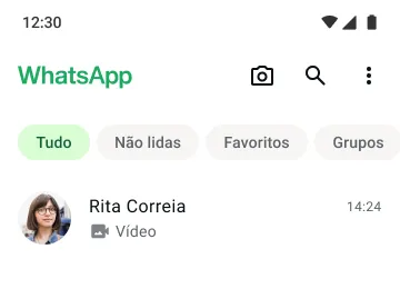 exemplo de uma funcionalidade de videochamada no whatsapp através da app oficial