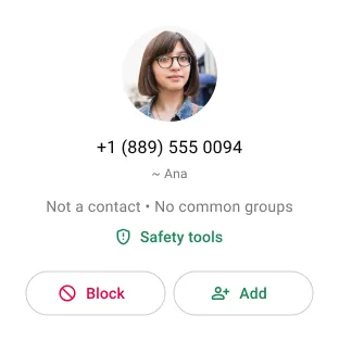 example of user blocking an unwanted contact on whatsapp to stop receiving messages or calls