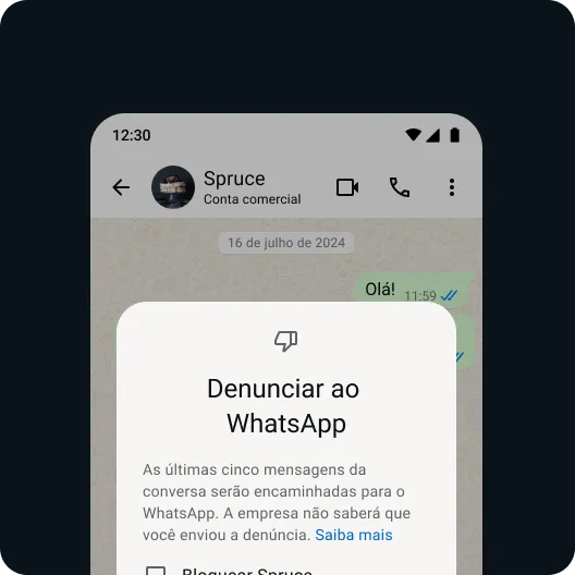 usuário denunciando mensagem ou contato problemático para garantir uma experiência segura no whatsapp