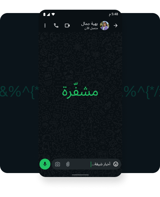 لقطة شاشة لمكالمة فيديو مشفرة تمامًا بين الطرفين لمستخدم يتواصل مع عائلته من خلال الفيديو