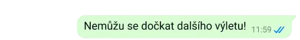 zabezpečený text na platformě WhatsApp „Nemůžu se dočkat dalšího výletu“