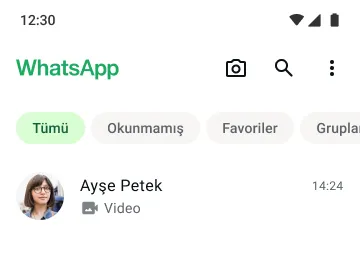 resmi uygulama aracılığıyla whatsapp'ta görüntülü arama özelliğinin örneği