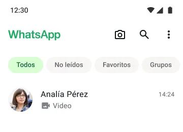 ejemplo de la función de videollamada en whatsapp a través de la aplicación oficial