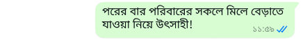 আমাদের পরবর্তী পারিবারিক ভ্রমণের জন্য অপেক্ষা করতে পারছি না, মেসেজটি পড়ে whatsapp প্ল্যাটফর্মে মেসেজ সুরক্ষিত করুন