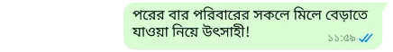 আমাদের পরবর্তী পারিবারিক ভ্রমণের জন্য অপেক্ষা করতে পারছি না, মেসেজটি পড়ে whatsapp প্ল্যাটফর্মে মেসেজ সুরক্ষিত করুন