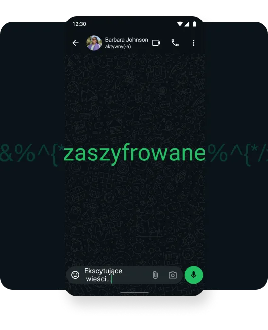 zrzut ekranu w pełni zaszyfrowanej rozmowy wideo użytkownika z rodziną