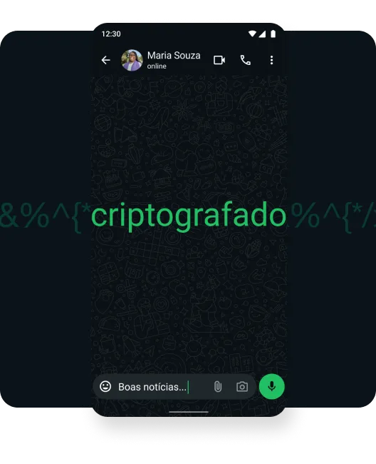captura de tela de uma ligação de vídeo com criptografia de ponta a ponta feita por uma pessoa que está falando com sua família